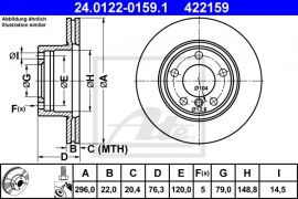 Ate Тормозной диск ATE 24.0122-0159.1 - Заображення 1