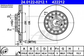 Ate Тормозной диск ATE 24.0122-0212.1 - Заображення 1
