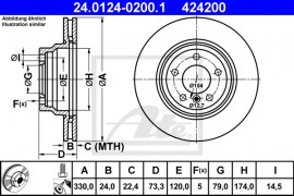 Ate Тормозной диск ATE 24.0124-0200.1 - Заображення 1