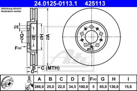 Ate Тормозной диск ATE 24.0125-0113.1 - Заображення 1