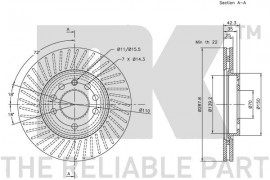 Nk Тормозной диск NK 203625 - Заображення 3