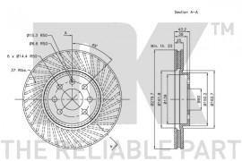 Nk Тормозной диск NK 203651 - Заображення 3
