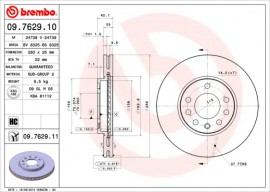 Brembo Тормозной диск BREMBO 09.7629.10 - Заображення 1