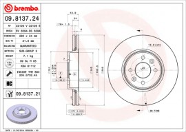 Brembo Тормозной диск BREMBO 09.8137.24 - Заображення 1