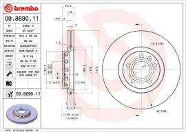 Brembo Тормозной диск BREMBO 09.8690.11 - Заображення 1