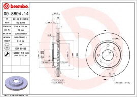 Brembo Тормозной диск BREMBO 09.8894.14 - Заображення 1
