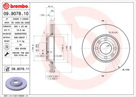 Тормозной диск BREMBO 09.9078.10