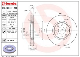 Brembo Тормозной диск BREMBO 09.9619.10 - Заображення 1