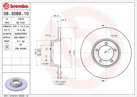 Brembo Тормозной диск BREMBO 08.3089.10 - Заображення 1