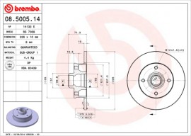 Brembo Тормозной диск BREMBO 08.5005.14 - Заображення 1