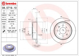 Brembo Тормозной диск BREMBO 08.5719.10 - Заображення 1