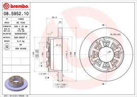 Brembo Тормозной диск BREMBO 08.5952.10 - Заображення 1