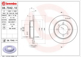 Тормозной диск BREMBO 08.7042.10