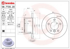 Brembo Тормозной диск BREMBO 08.7725.20 - Заображення 1
