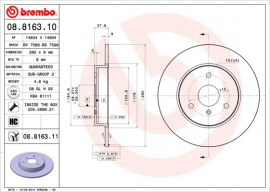 Brembo Тормозной диск BREMBO 08.8163.10 - Заображення 1