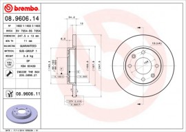 Brembo Тормозной диск BREMBO 08.9606.14 - Заображення 1