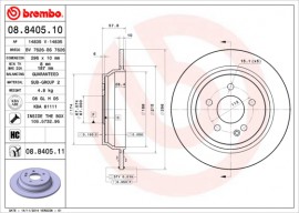 Brembo Тормозной диск BREMBO 08.8405.10 - Заображення 1