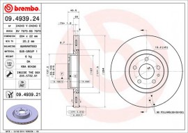Brembo Тормозной диск BREMBO 09.4939.24 - Заображення 1