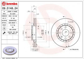 Brembo Тормозной диск BREMBO 09.5148.24 - Заображення 1