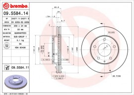 Brembo Тормозной диск BREMBO 09.5584.14 - Заображення 1