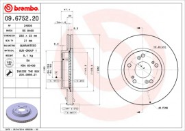 Brembo Тормозной диск BREMBO 09.6752.20 - Заображення 1