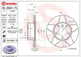 Brembo Тормозной диск BREMBO 09.6924.75 - Заображення 1