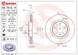 Brembo Тормозной диск BREMBO 09.7012.14 - Заображення 1