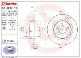 Brembo Тормозной диск BREMBO 08.A297.10 - Заображення 1