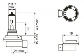 Bosch Автолампа (12V 35W H8 PURE LIGHT картон) BOSCH 1987302081 - Заображення 5