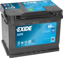 Exide Аккумулятор EXIDE START-STOP AGM 12V/60Ah/680A EX EK600 - Заображення 1