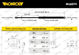 Monroe Амортизатор багажника MONROE MN ML6074 - Заображення 7