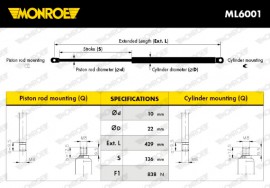 Амортизатор багажника MONROE MN ML6001