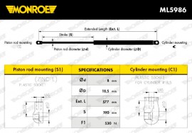 Monroe Амортизатор багажника MONROE MN ML5986 - Заображення 1