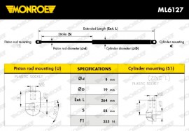 Monroe Амортизатор капота MONROE MN ML6127 - Заображення 8