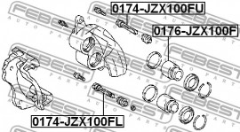 Febest Втулка направляющая тормозного суппорта FEBEST 0174-JZX100FL - Заображення 2