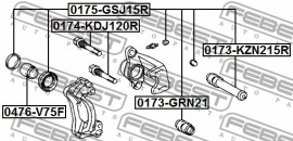 Febest Втулка направляющая тормозного суппорта FEBEST 0174-KDJ120R - Заображення 2