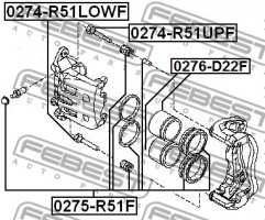 Febest Втулка направляющая тормозного суппорта FEBEST 0274-R51LOWF - Заображення 2