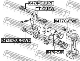 Febest Втулка направляющая тормозного суппорта FEBEST 0474-CUUPF - Заображення 2