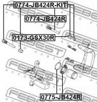 Febest Втулка направляющая тормозного суппорта FEBEST 0774-JB424R-KIT - Заображення 2