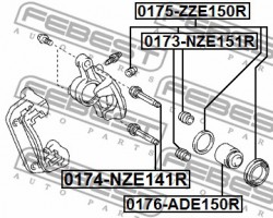Febest Втулка направляющая тормозного суппорта FEBEST 0174-NZE141R - Заображення 2
