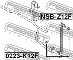 Febest Втулка стабилизатора FEBEST NSB-Z12F - Заображення 2