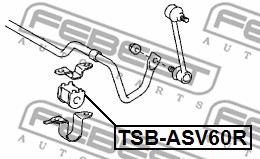 Febest Втулка стабилизатора FEBEST TSB-ASV60R - Заображення 2