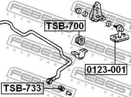 Febest Втулка стабилизатора d=11 FEBEST TSB-733 - Заображення 2