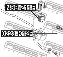 Febest Втулка стабилизатора d=18 FEBEST NSB-Z11F - Заображення 2