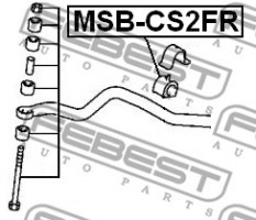 Febest Втулка стабилизатора d=22 FEBEST MSB-CS2FR - Заображення 2