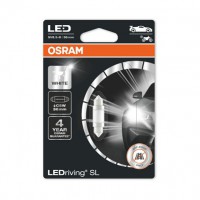 Osram Лампа светодиодная Osram LED cool white 6000K 1шт (C5W (36 mm) 1W 12V SV8,5-8) OSR6418DWP-01B - Заображення 1