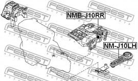 Febest Подушка двигателя FEBEST NM-J10LH - Заображення 2