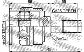 Febest Р-к ШРУСа FEBEST 1211-SOL2WD - Заображення 2