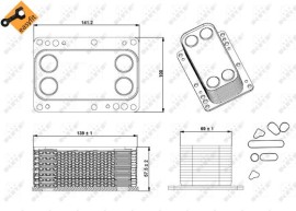 Nrf Радиатор масляный EASY FIT NRF NRF 31339 - Заображення 3