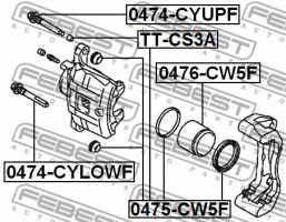 Febest Ремкомплект тормозного суппорта FEBEST 0475-CW5F - Заображення 2